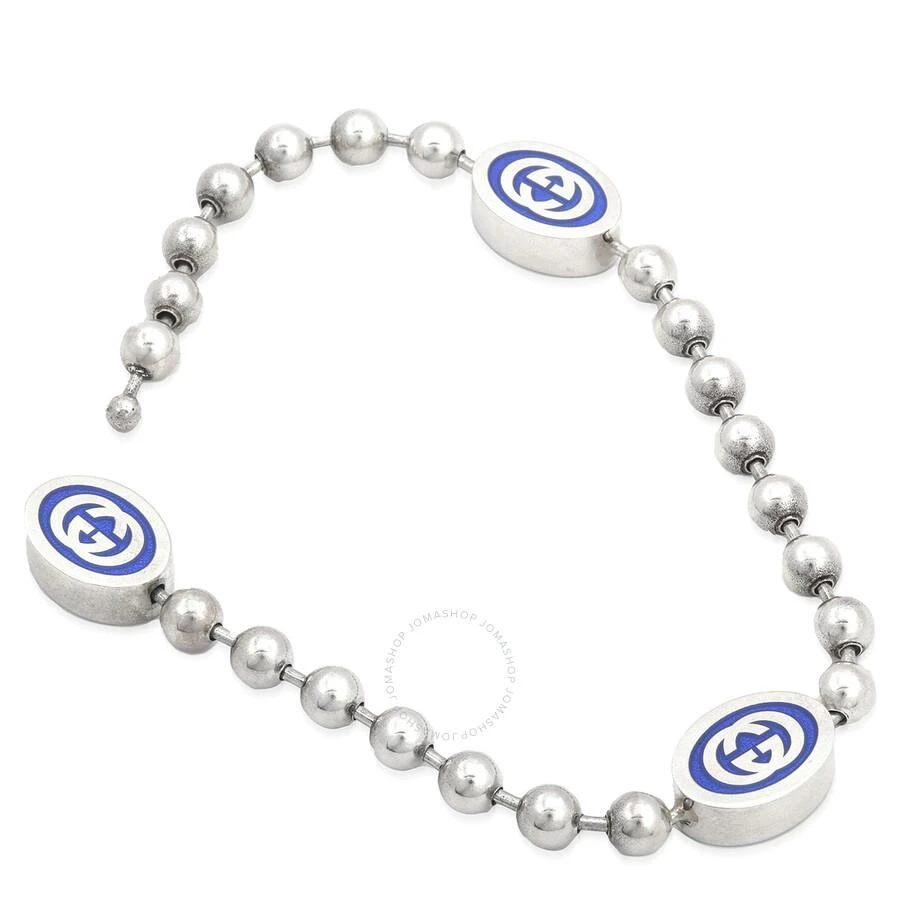Gucci Sterling Silver And Enamel Boule Chain Interlocking G Bracelet 3