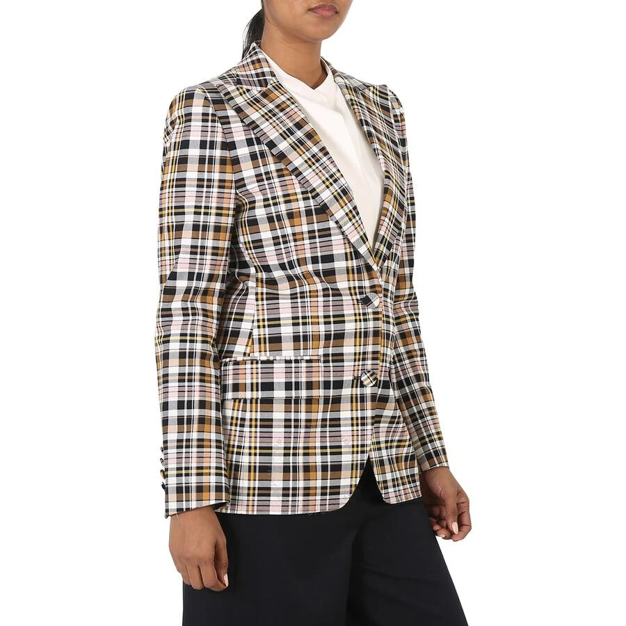 Burberry Ladies Snowhill Plaid Blazer in Bright Toffee Check 2