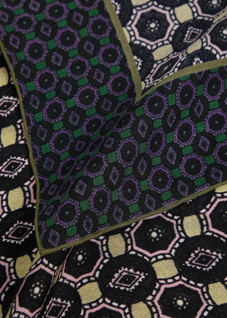 DRIES VAN NOTEN Printed Silk Scarf スカーフ Printed scarf in brown