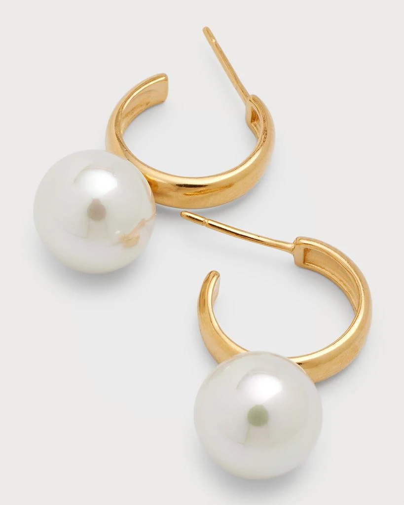 Majorica Chara Pearl and Hoop Earrings, Gold 3