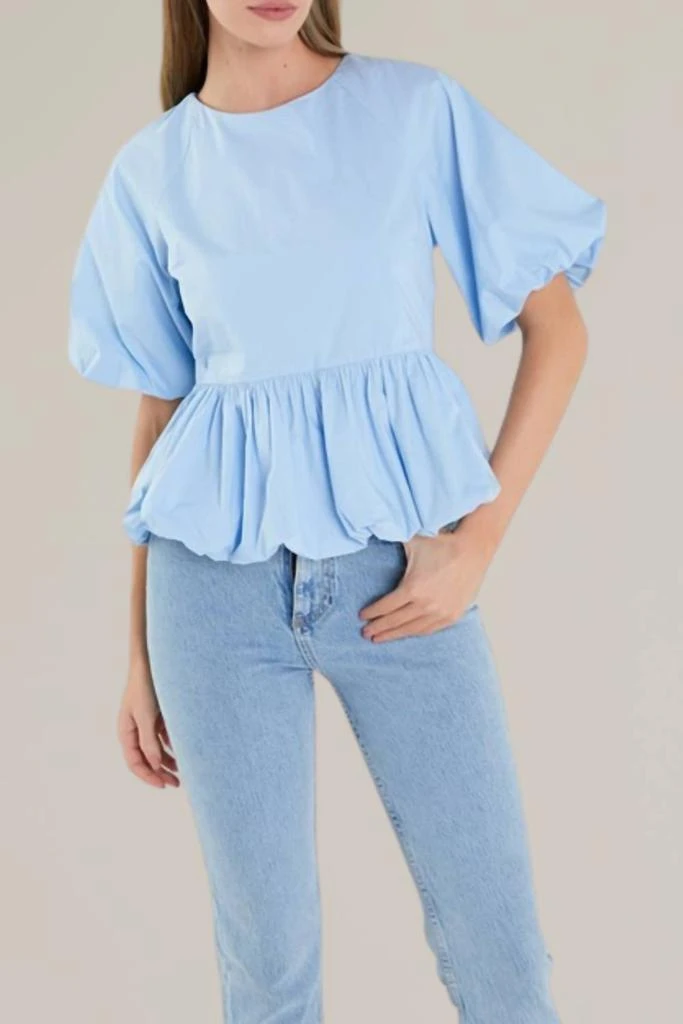 English Factory English Factory - balloon sleeve poplin top 2