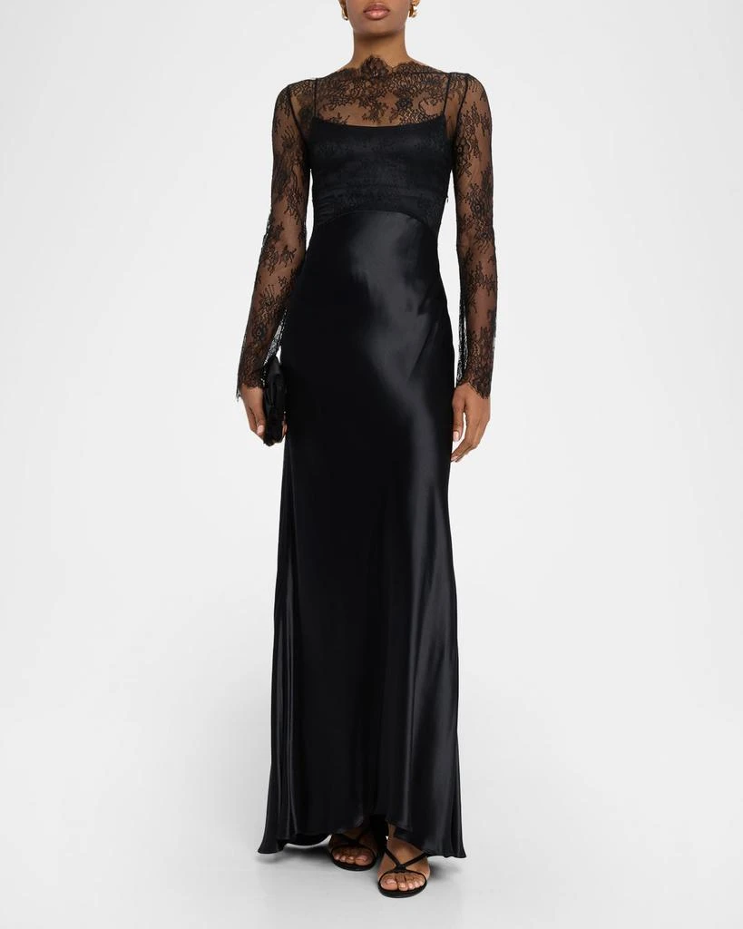 Alberta Ferretti Ls Lace Top W Tank Dress 2