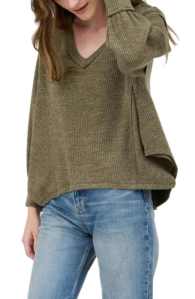 Blu Pepper Rib Knit Long Sleeve Top 4