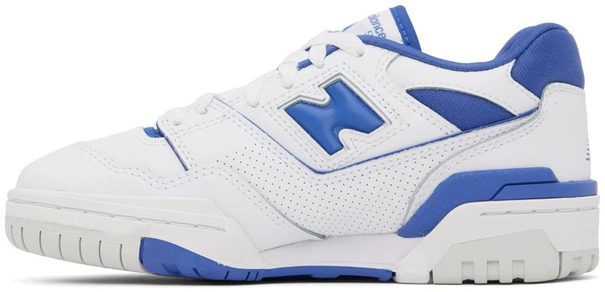 New Balance White & Blue 550 Sneakers 3