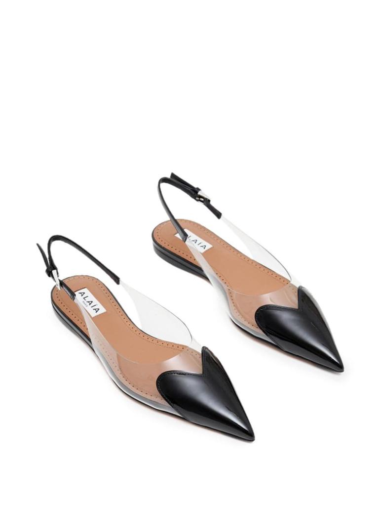 【関税&送料込】Alaia Ballerina Slingback Le Coeur Alaïa Le Coeur Slingbacks Ballerina Shoes | White | FARFETCH JO