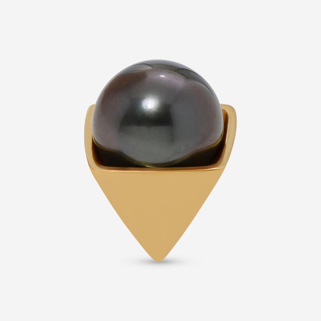 Assael Assael 18K Yellow Gold Tahitian Natural Color Cultured Pearl Mono Stud Earring EG-PYTH-1