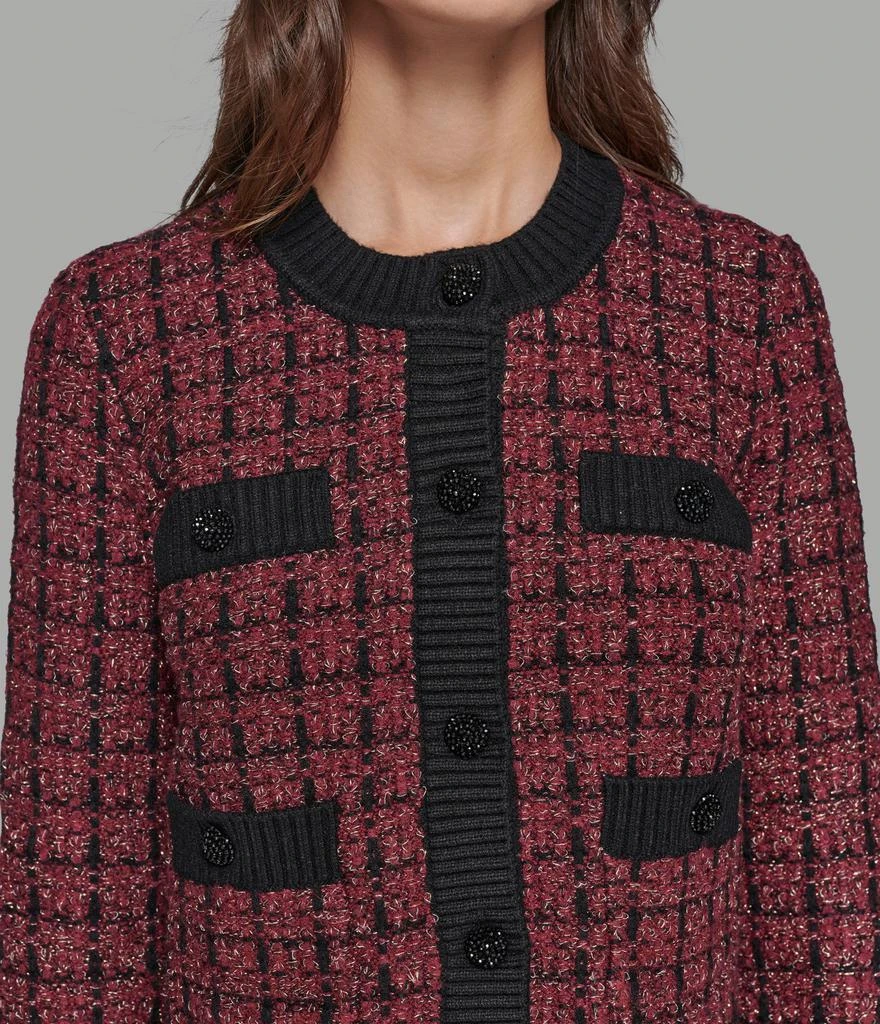 Karl Lagerfeld Paris TWEED CROPPED CARDIGAN 4