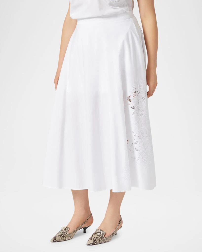 Marina Rinaldi Plus Size Cremona Embroidered Poplin Midi Skirt 5