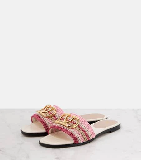 Valentino VLogo Signature crochet slides 4