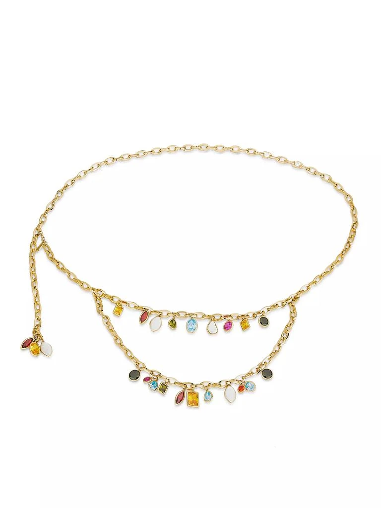 Ramy Brook Millie Goldtone, Cubic Zirconia & Glass Crystal Chain Belt 1