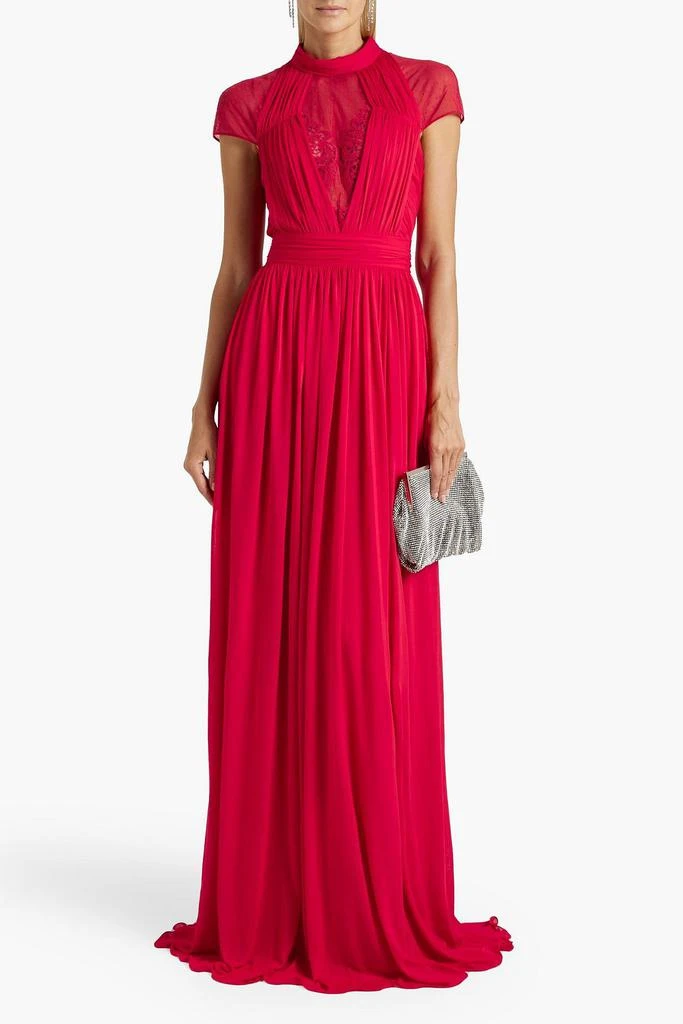 Zuhair Murad Cutout point d'esprit-paneled jersey gown 2