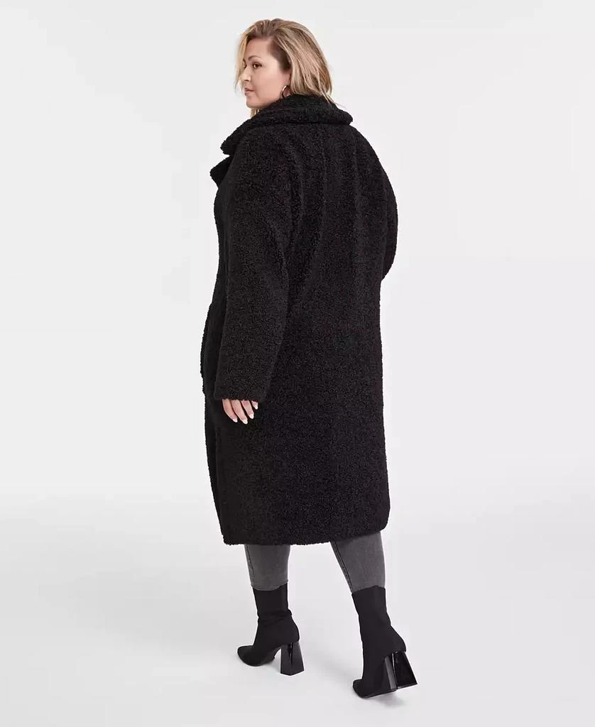 BCBG Plus Size Notched-Collar Teddy Coat 2