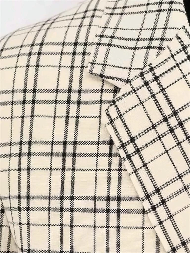 AMI Checkered Wool Suit Jacket with Notched Lapels 3