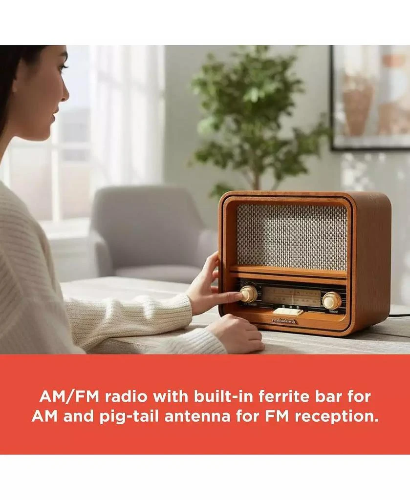 RadioShack Retro AM/FM Radio, Vintage and Classic Wood Style, Bluetooth, Dual 5W Speakers – 4001796 7