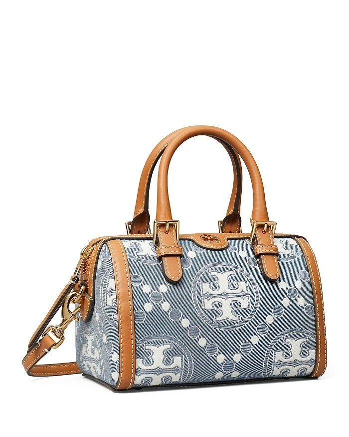 Tory Burch Petite T Monogram Denim Barrel Bag 3