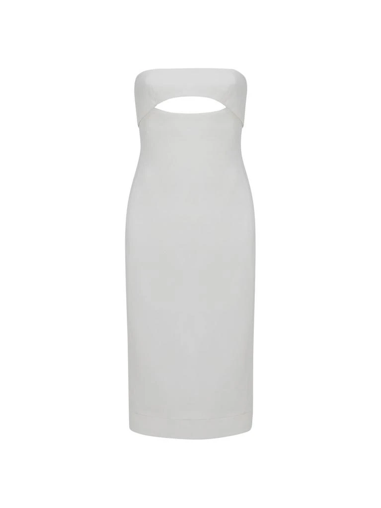 Yves Saint Laurent Saint Laurent Cut-Out Strapless Midi Dress 1