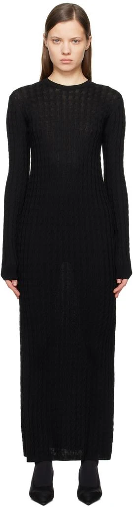 Totême Black Cable Knit Maxi Dress 1