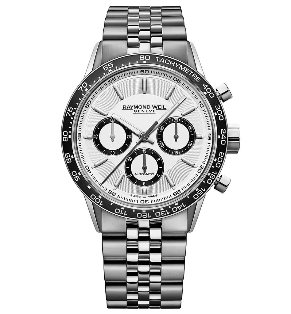 Raymond Weil Men's Swiss Automatic Chronograph Freelancer Stainless Steel Bracelet Watch 43.5mm