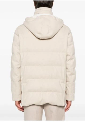 Brunello Cucinelli LIGHT BEIGE WOOL QUILTED JACKET 3