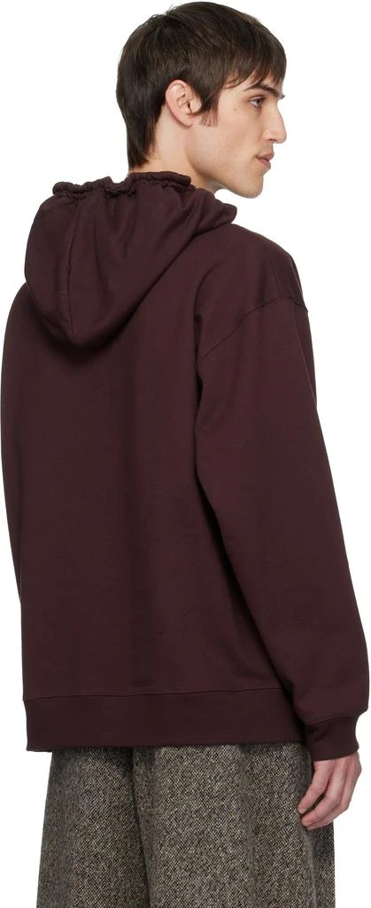 Dries Van Noten Burgundy Loose Fit Hoodie 3