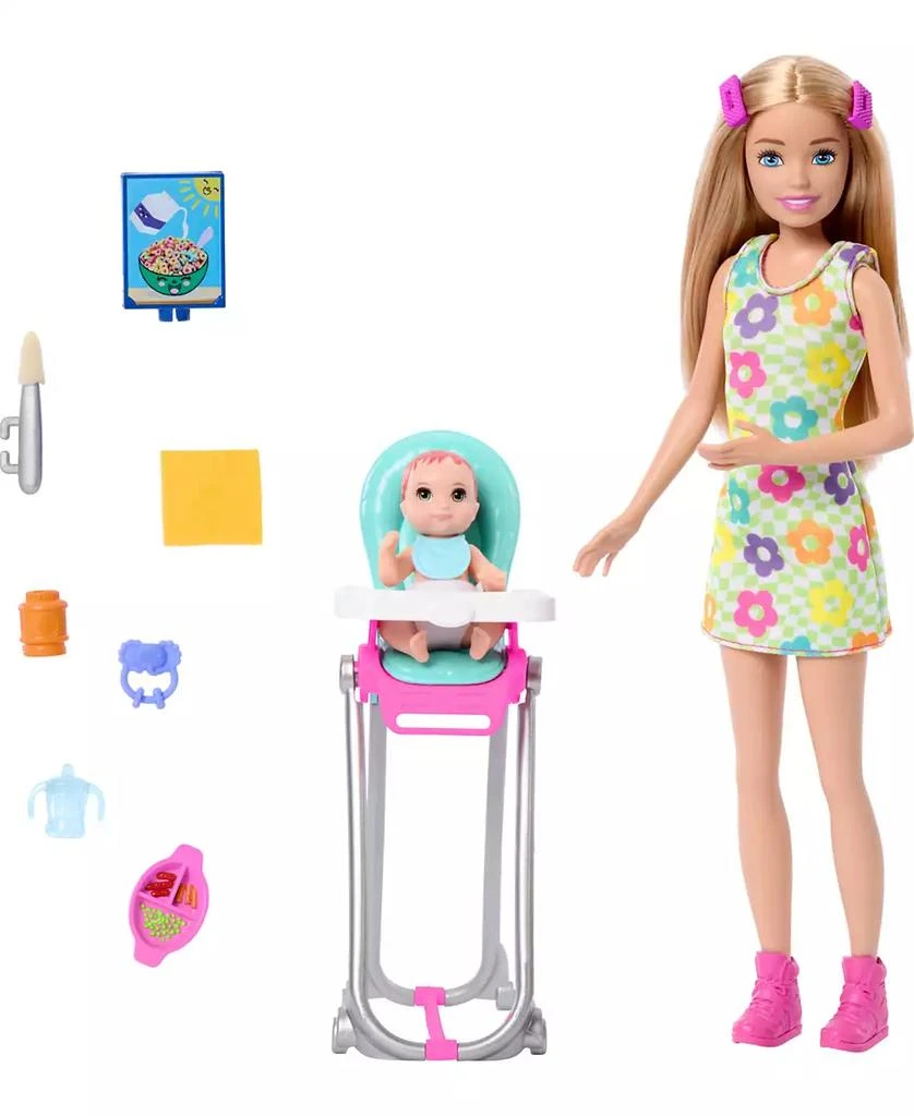 Barbie Skipper Babysitters Inc. and Play Set, Includes Doll with Blonde Hair, Baby, and Mealtime Accessories, 10 Piece Set 1