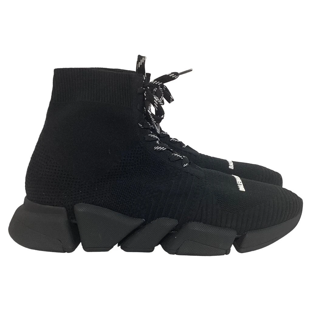 Balenciaga Speed 2.0 Lace Up Knit Sneakers In Black Polyester 1