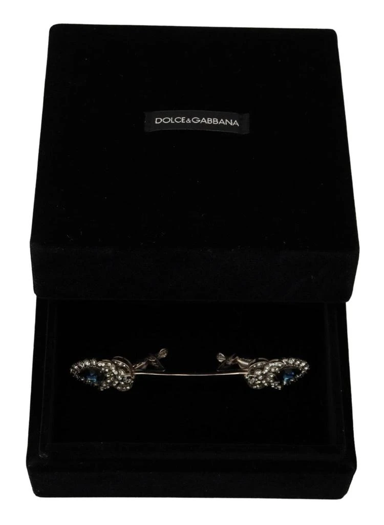 Dolce & Gabbana Elegant Sterling Silver Glass Brooch 7