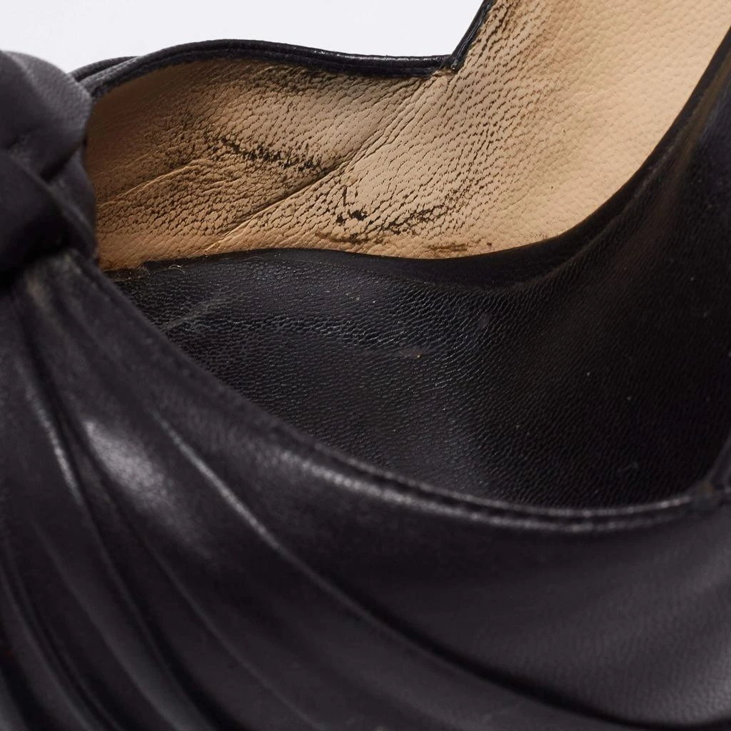 Christian Louboutin Christian Louboutin Black Leather Lady Gres Knotted 20th Anniversary Peep-Toe Platform Pumps Size 37 8