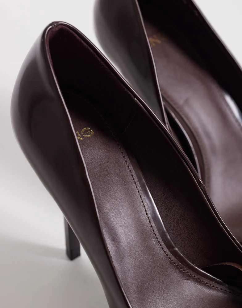 Mango Mango pointed heels in burgundy 4