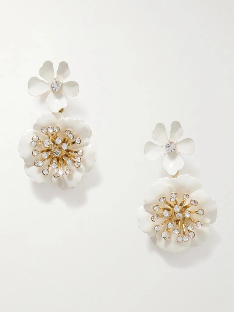 Carolina Herrera Gold-tone, Enamel And Crystal Earrings