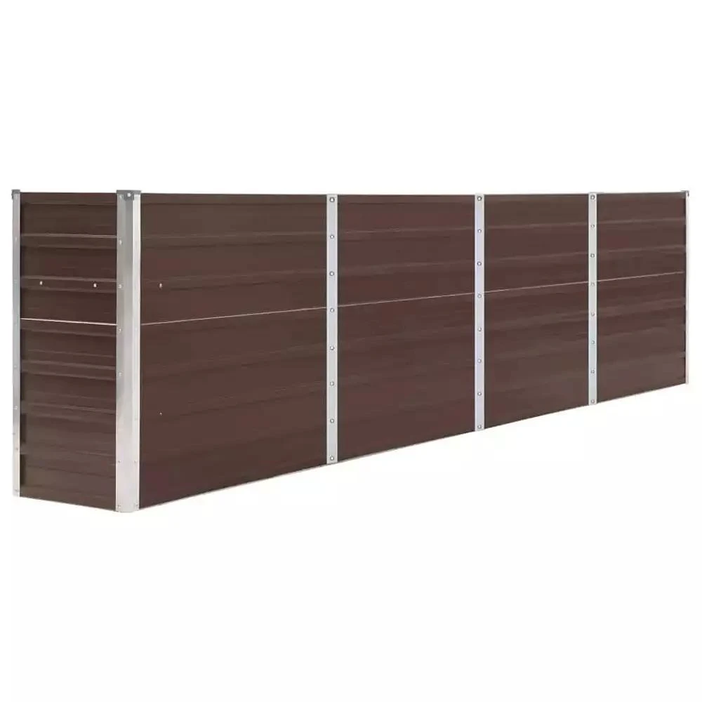 vidaXL Raised Garden Bed Brown Galvanized steel Large Durable