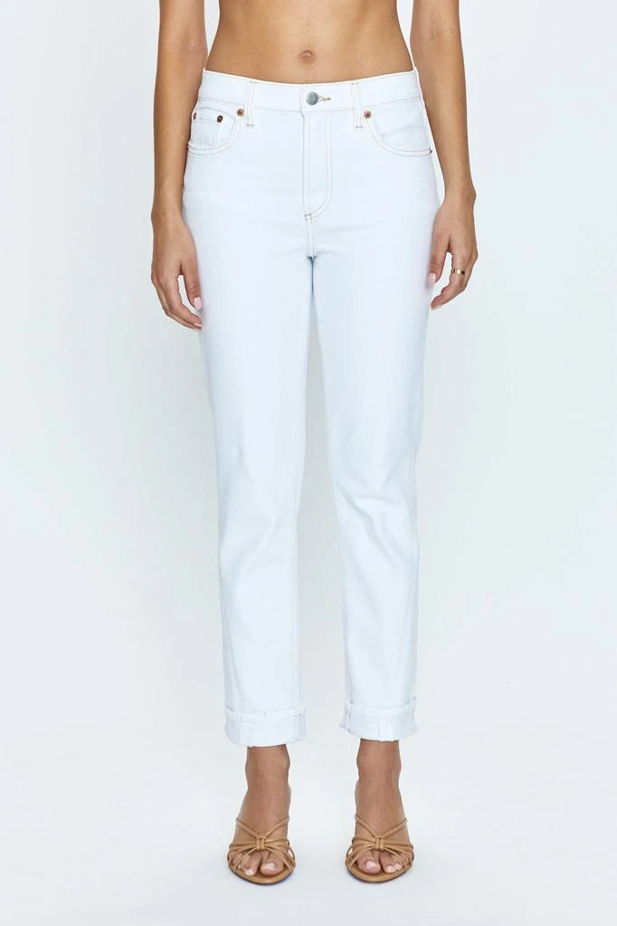 Pistola Denim Riley Mid Rise Girlfriend - Le Blanc 2