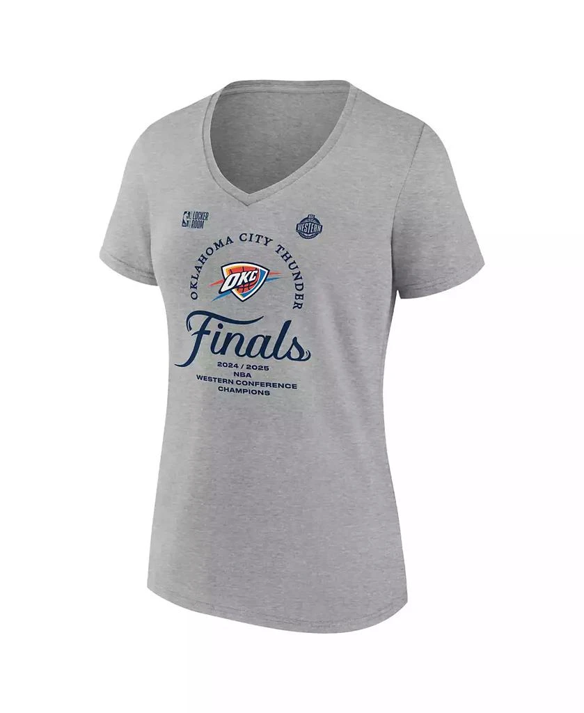 Fanatics Women
s Steel Oklahoma City Thunder 2025 NBA Western Conference Champions Locker Room T-Shirt 2