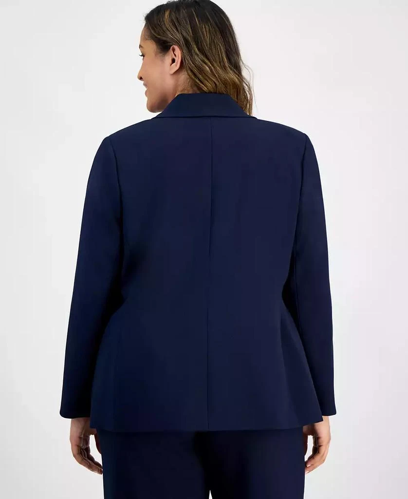 Tahari Plus Size Single-Button Crepe Blazer 2