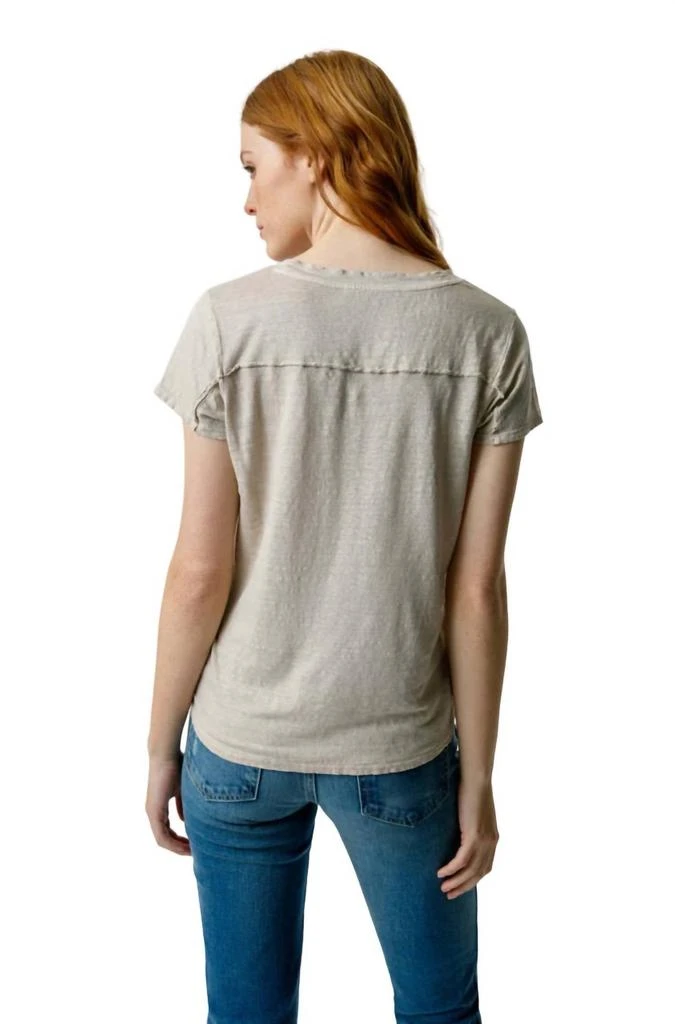 AMO Sweetness V Neck Tee In Pumice 3