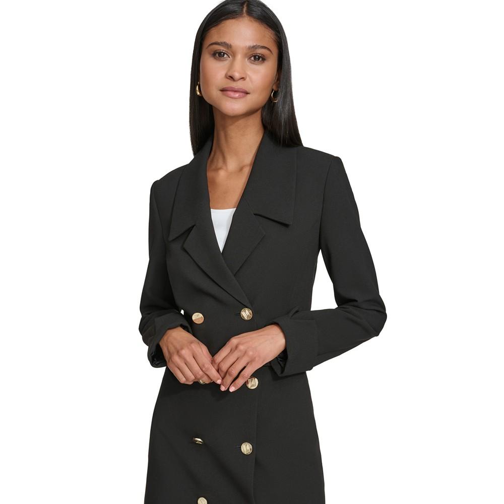 KARL LAGERFELD PARIS Women's Double-Breasted Cropped Blazer
