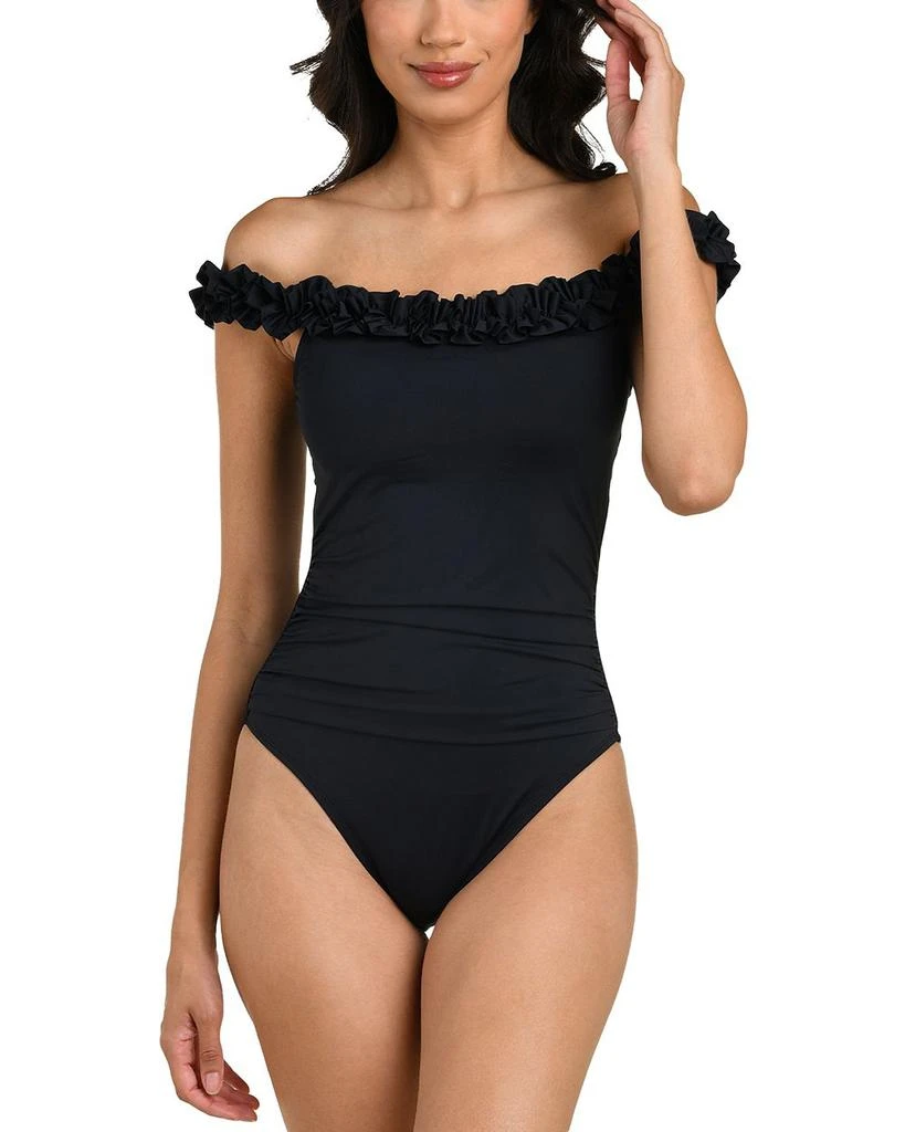 La Blanca Island Goddess Off The Shoulder One Piece Swimsuit 4
