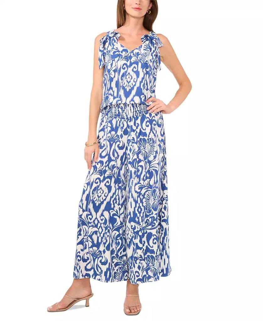 Vince Camuto Women's Printed V-Neck Tie-Strap Sleeveless Top 3