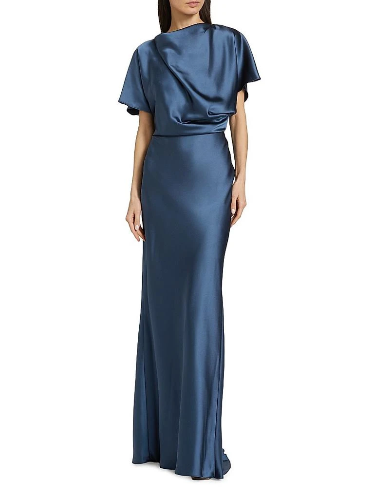 Amsale Draped Satin Gown 3