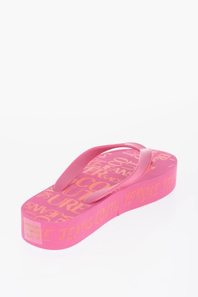 Versace Versace JEANS COUTURE All-OverLogo Flip Flop with Platform 3,5cm 3
