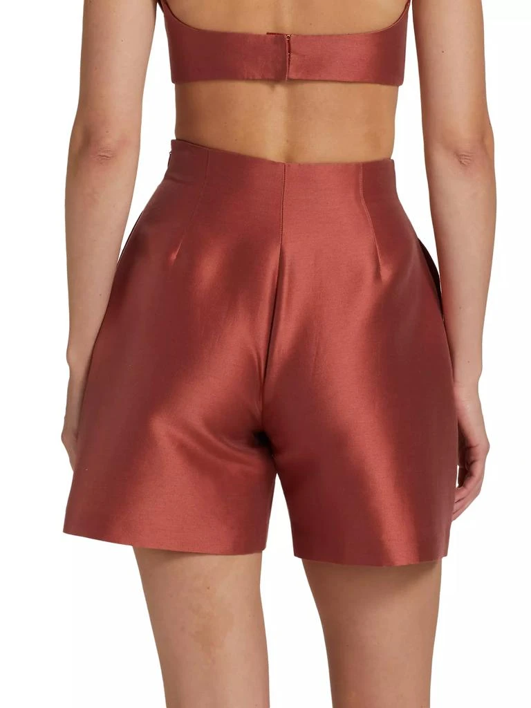 Adam Lippes Silk-Wool High-Rise Shorts 5