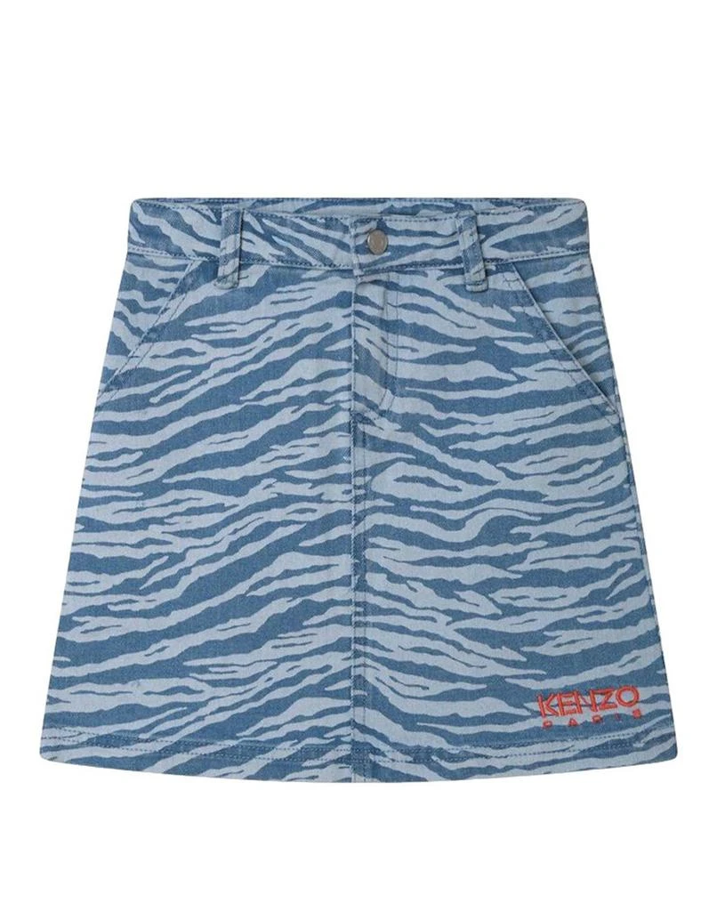 Kenzo Kenzo Kids High-Waist Tiger-Printed Denim Skirt 1