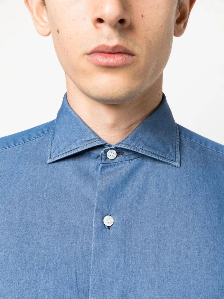 Finamore 1925 Napoli Men's Shirts Clear blue 3