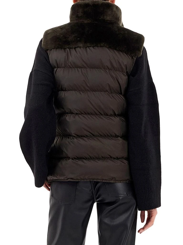 Gorski Shearling Lamb Zip Vest with Quilted Back 4