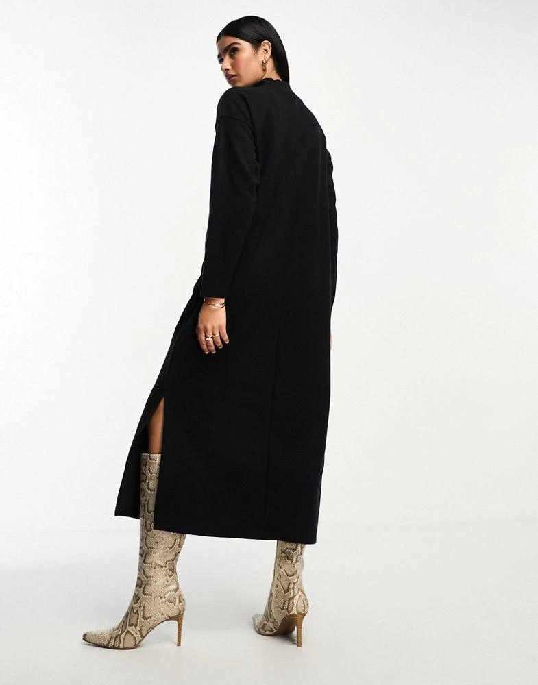 ASOS ASOS DESIGN supersoft choker detail long sleeve midi jumper dress in black 3