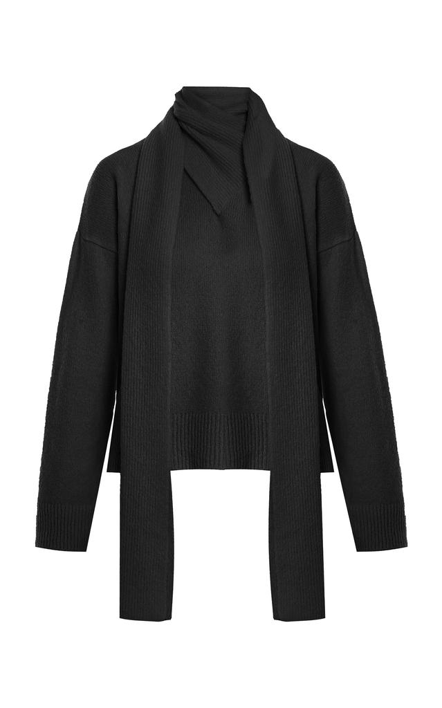 Anna October Anna October - Bruno Scarf-Detailed Knit Sweater - Black - XS - Moda Operandi