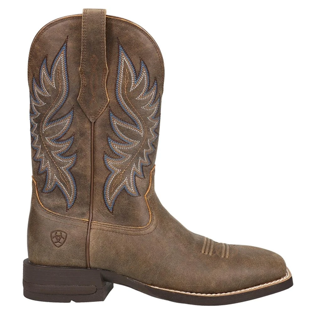 Ariat Brander Embroidered Square Toe Pull On Cowboy Boots 1