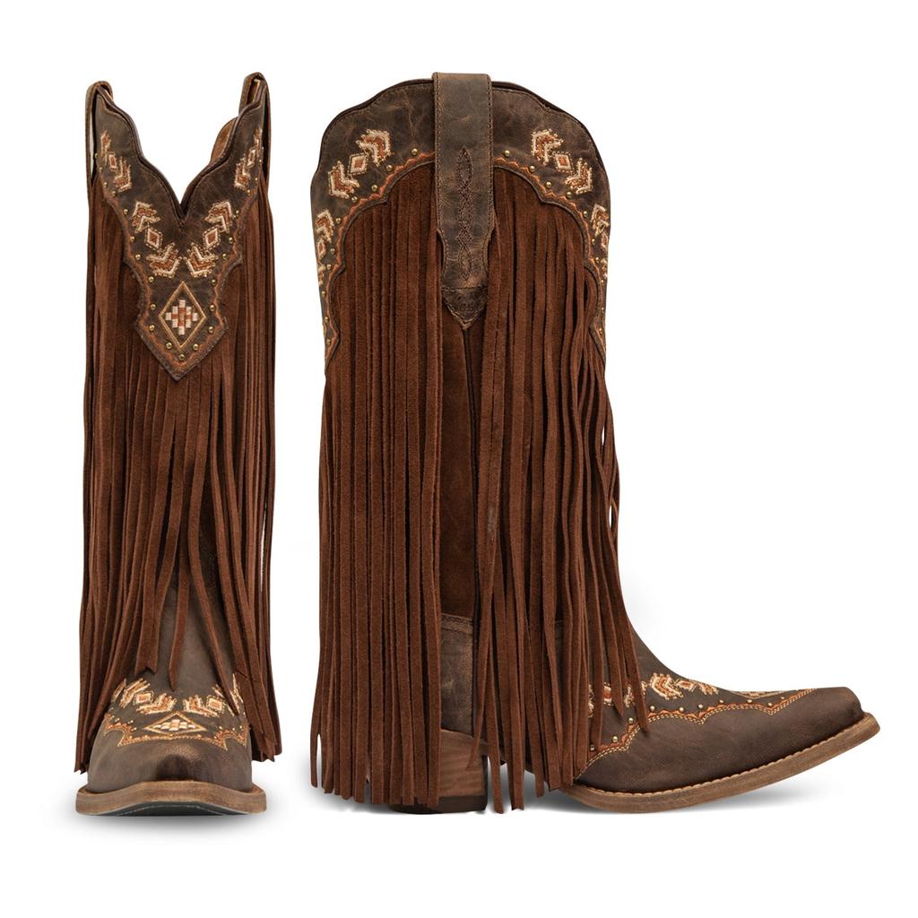 Buck & Brana Franny Leather Cowgirl Boots - Classic Western Style & Comfort By  fra