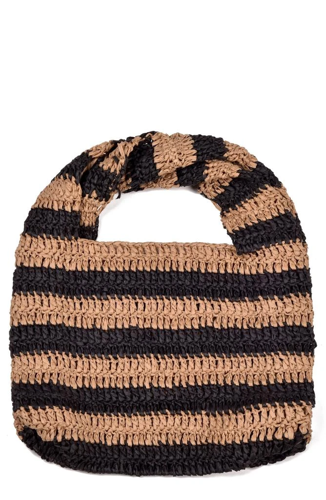 ADORNIA Striped Raffia Hobo Bag 4
