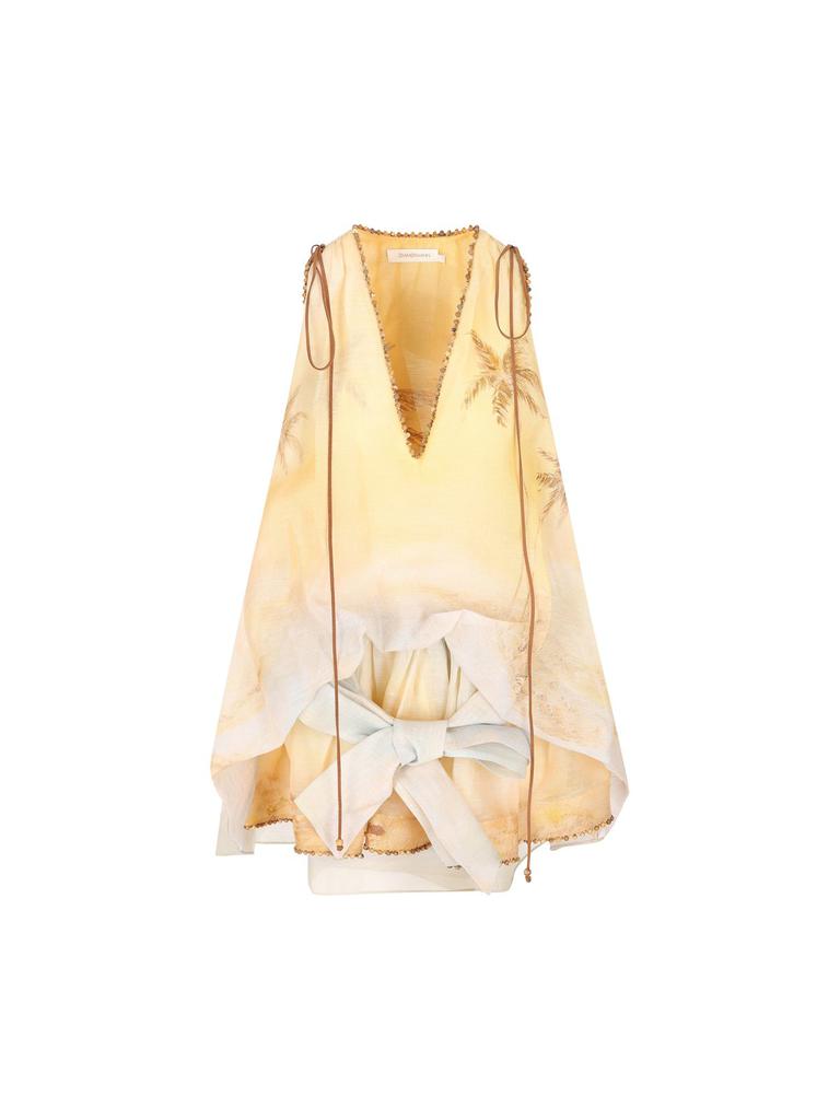 【Zimmermann】Balance floral linen and silk minidress 0400022293803_WHITEHYDRANGEA?